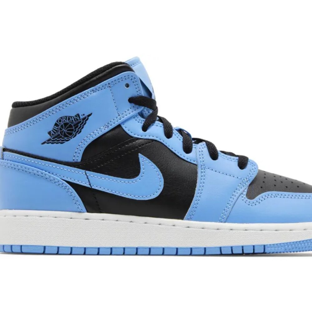 Nike Kids Air Jordan Mid Sneakers in University Blue and Black